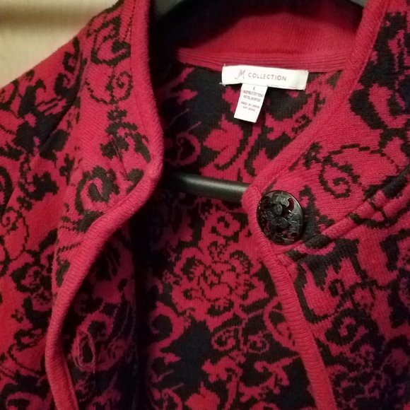 Floral Print Sweater Jacket Size L - Picture 2 of 4